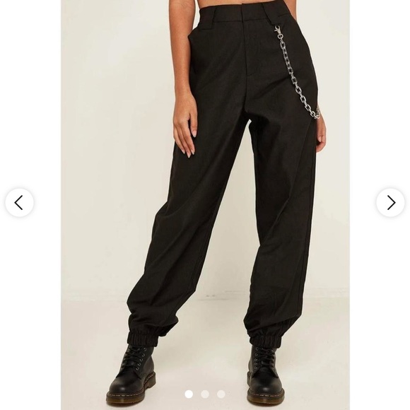 I.AM.GIA - Black Trousers w/ Silver Chain - Picture 2 of 6